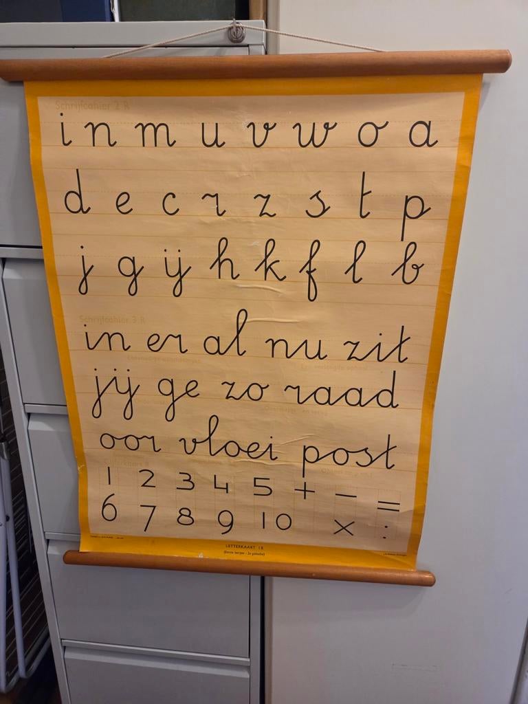 Letter poster alfabetische volgorde, Antiek en Kunst, Antiek | Schoolplaten, Ophalen of Verzenden, Overige thema's