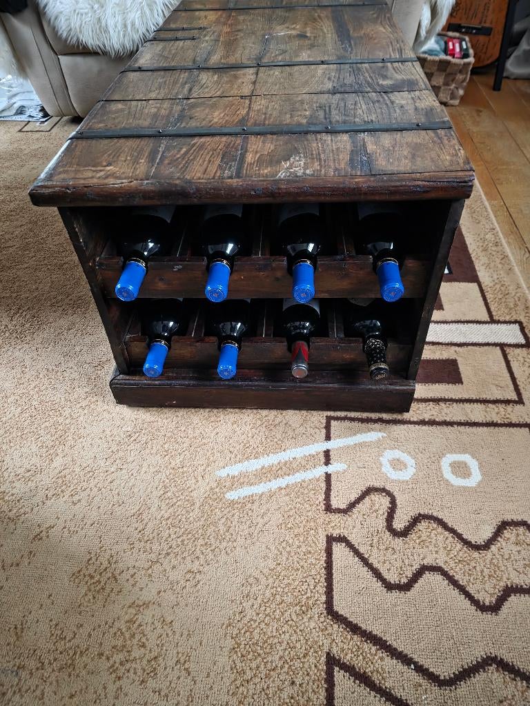 Wijn/bar salontafel met wijnrek, Ophalen, Gebruikt, 25 flessen of meer, Minder dan 50 cm