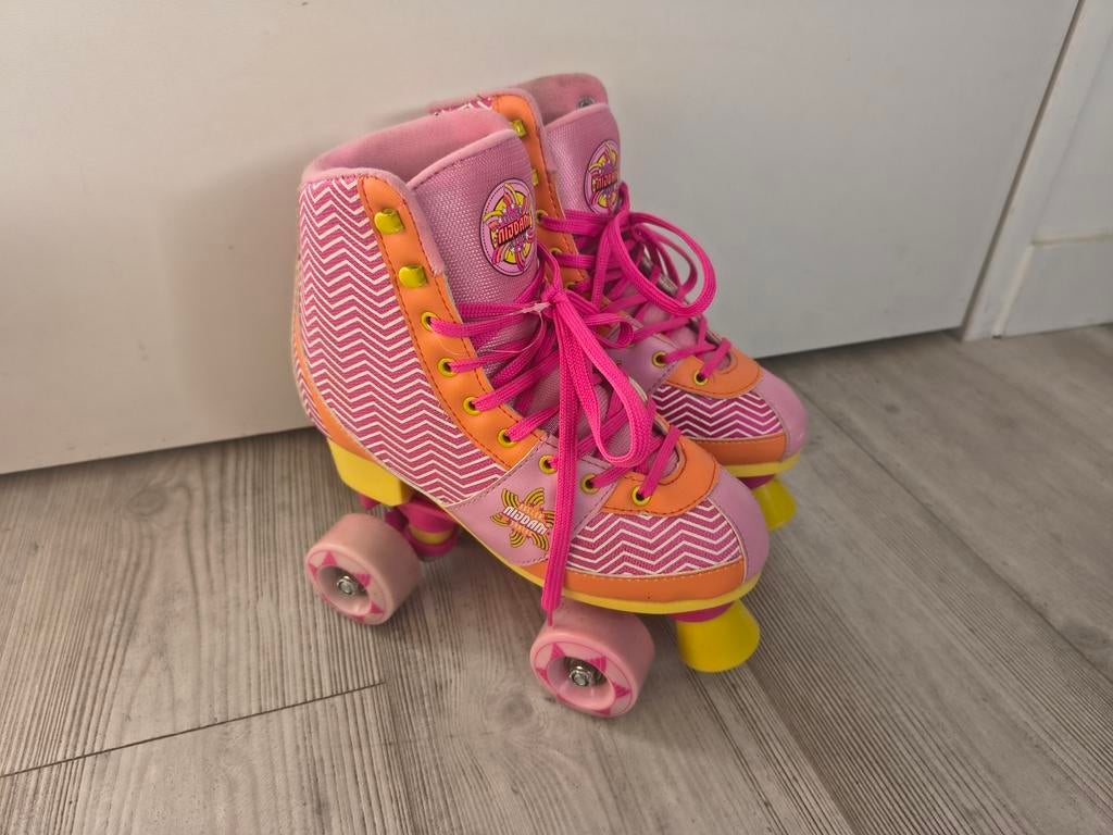 Rolschaatsen roze, merk Nijdam, maat 37 / maat 38, Ophalen of Verzenden, Zo goed als nieuw, Kinderen