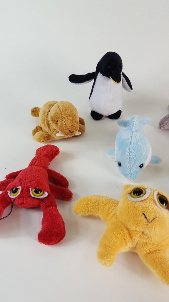 Zeedieren, oceaan dieren knuffels, serie van 8 stuks. 7C8, Tweedehands verkoop, Tweedehands verkoop, Gebruikt, Overige typen