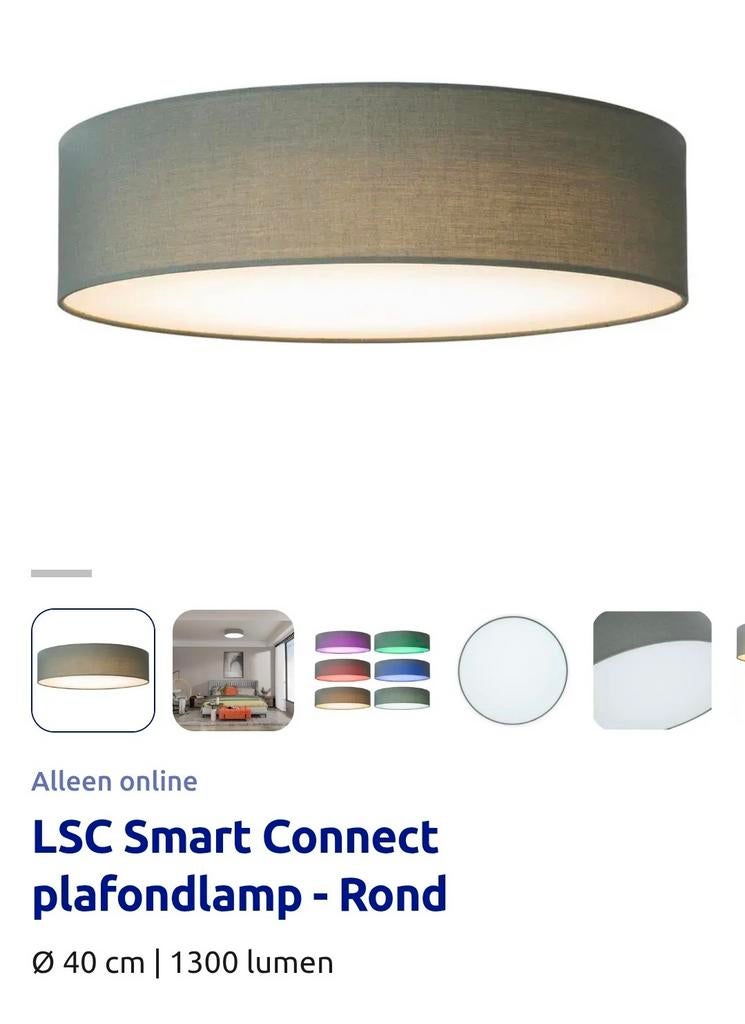 Slimme Stoffen Plafondlamp - Nieuw 40 CM, Ophalen of Verzenden, Nieuw, Stof, Modern