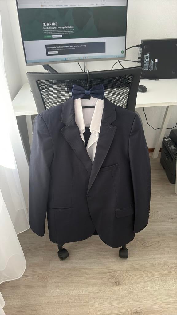 Pak voor kinderen maat 164, Kleding | Heren, Kostuums en Colberts, Zo goed als nieuw, Overige maten, Blauw, Ophalen of Verzenden