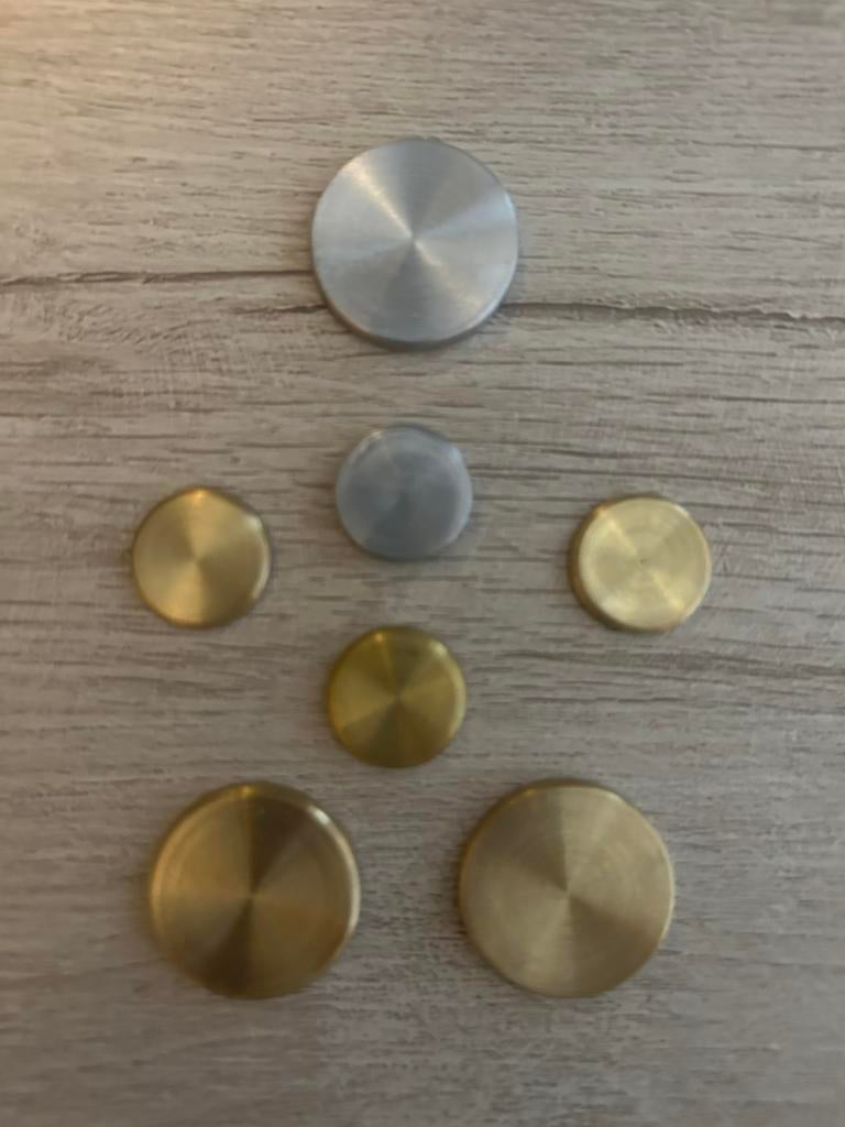 Dopjes zilver/messing voor knoppen Pioneer SA-500A / TX-500A, Audio, Tv en Foto, Versterkers en Receivers, Overige systemen, Nieuw