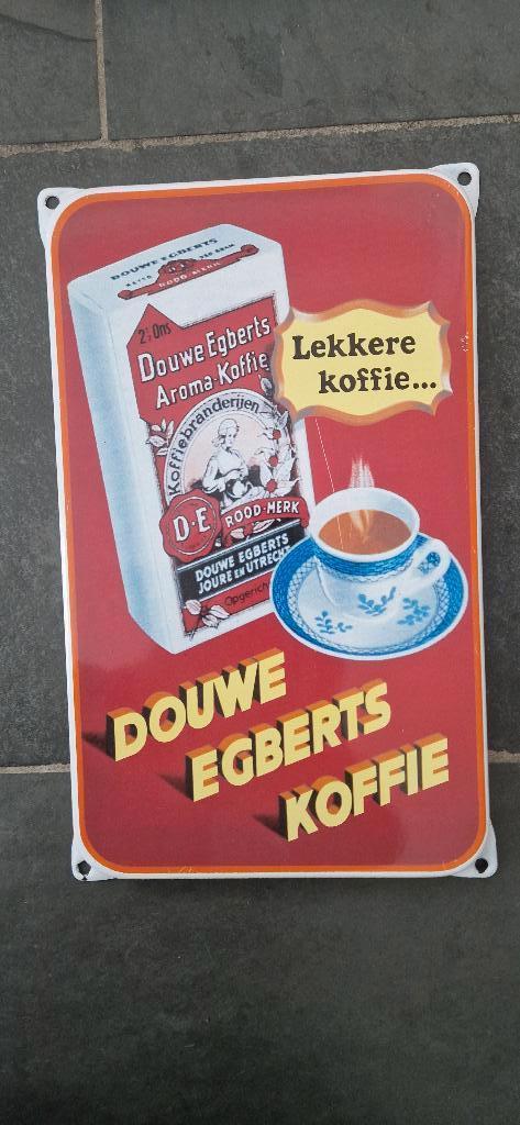 Reclamebord emaille Douwe Egberts koffie, Verzamelen, Merken en Reclamevoorwerpen, Ophalen of Verzenden, Gebruikt, Reclamebord