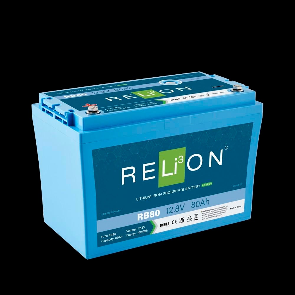 Relion RB80 12v 80ah Lifepo4 lithium accu, Ecobat, Ophalen of Verzenden, Rotterdam, Info@ecobat.nl