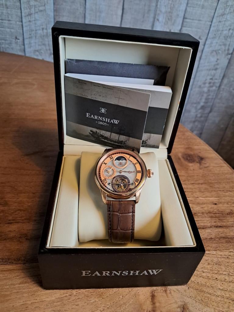 Earnshaw Horloge, Sieraden, Tassen en Uiterlijk, Horloges | Heren, Overige merken, Overige materialen, Leer, Polshorloge