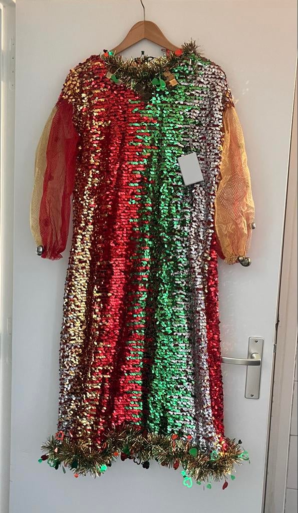 Carnavals Jurk met Pailletten en Bellen en lampjes  maat M, Maat 38/40 (M), Carnaval, Ophalen of Verzenden, Zo goed als nieuw