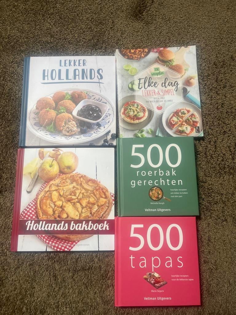 Kookboeken bundel - Hollands, Tapas, Roerbak, Elke Dag, Gelezen, Vegetarisch, Voorgerechten en Soepen, Ophalen of Verzenden