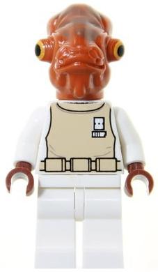 Lego Star Wars Admiral Ackbar White Spacesuit sw0247, Ophalen of Verzenden, Gebruikt, Losse stenen, Lego