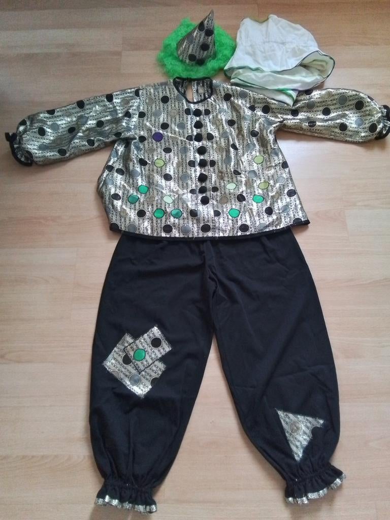 Clownspak maat 128, Kinderen en Baby's, Carnavalskleding en Verkleedspullen, Gebruikt, Jongen of Meisje, 122 t/m 128, Ophalen