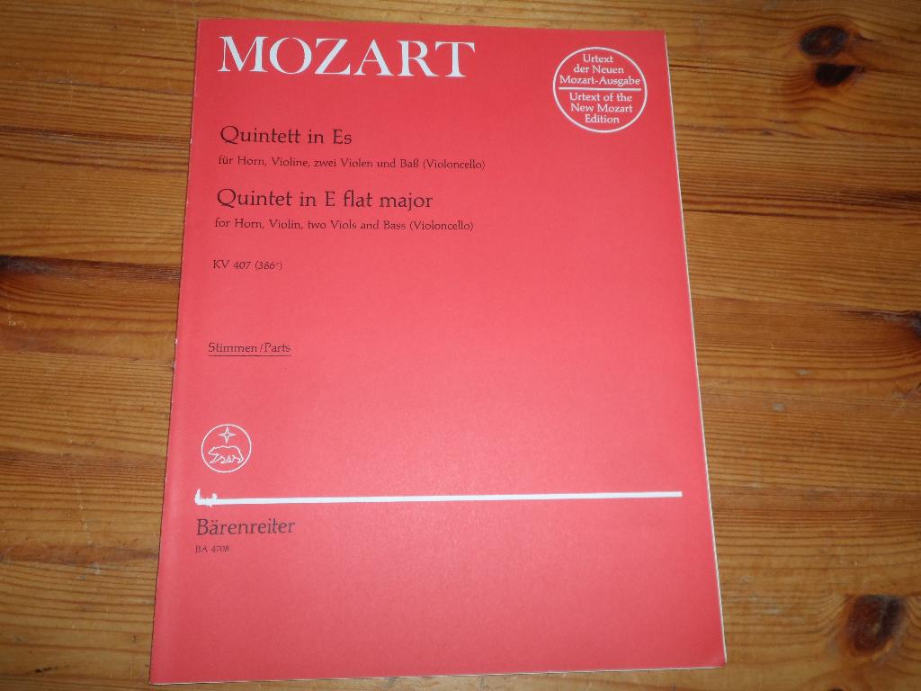 Mozart - quintett in es, Muziek en Instrumenten, Bladmuziek, Klassiek, Viool of Altviool, Ophalen of Verzenden, Zo goed als nieuw