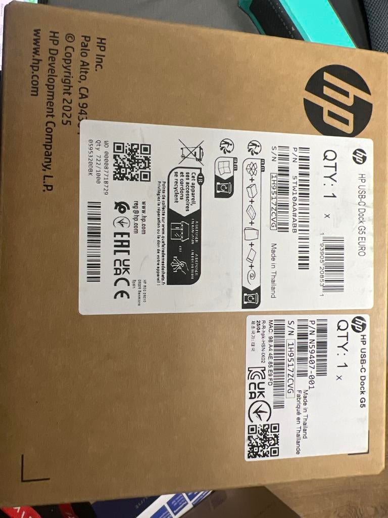 Nieuwe HP USB-C Dock G5, Computers en Software, Ophalen of Verzenden, Nieuw