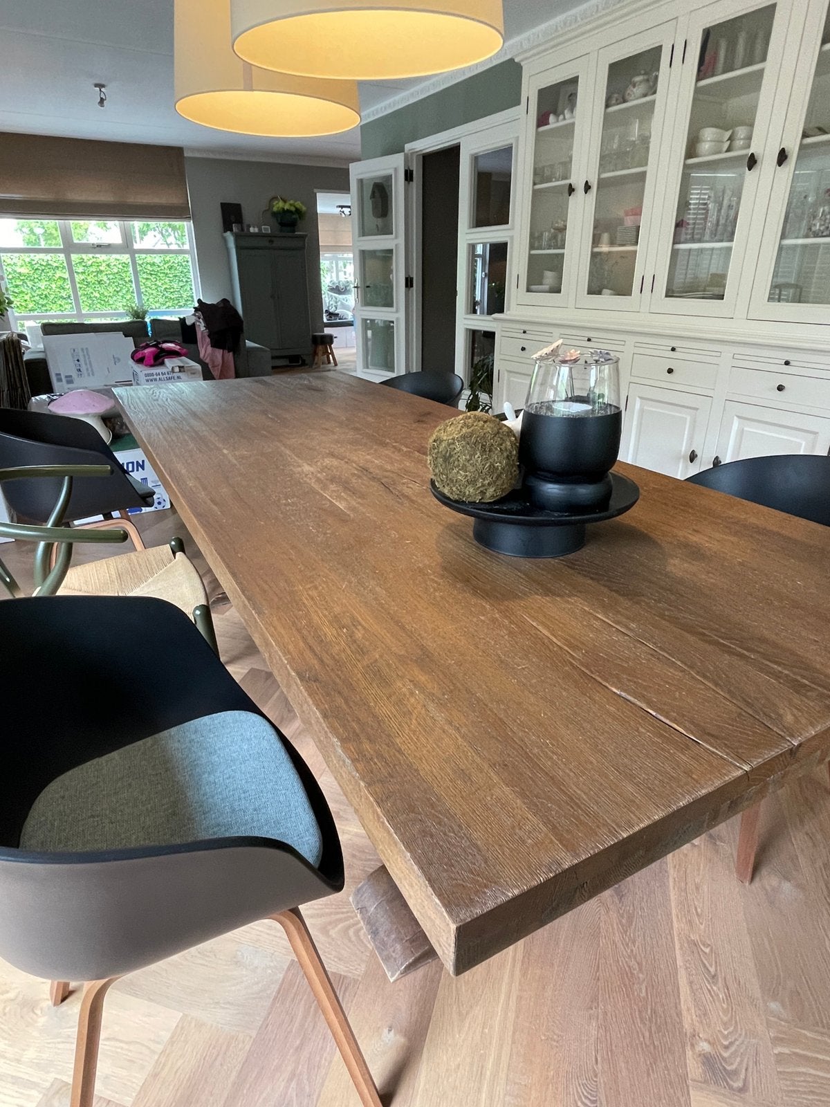 Eiken klooster tafel, Huis en Inrichting, Ophalen, 200 cm of meer, 50 tot 100 cm, Zo goed als nieuw
