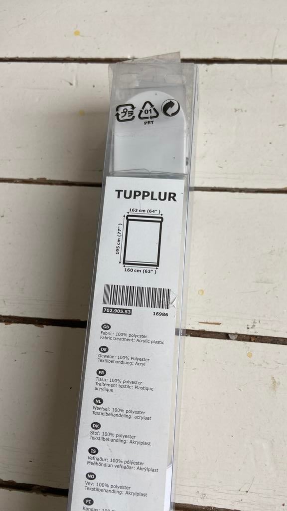 Tupplur wit rolgordijn ikea nieuw in verpakking., Huis en Inrichting, Stoffering | Gordijnen en Lamellen, Ophalen, Wit, 150 tot 200 cm
