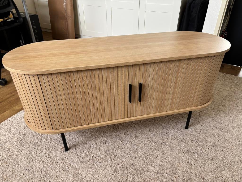 Fonq tv meubel met roldeuren, Ophalen, 100 tot 150 cm, 25 tot 50 cm, Overige houtsoorten