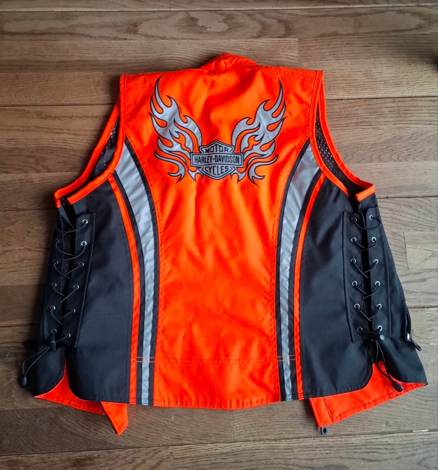 Harley-Davidson Motorvest Oranje/Zwart - Maat M, Ophalen of Verzenden