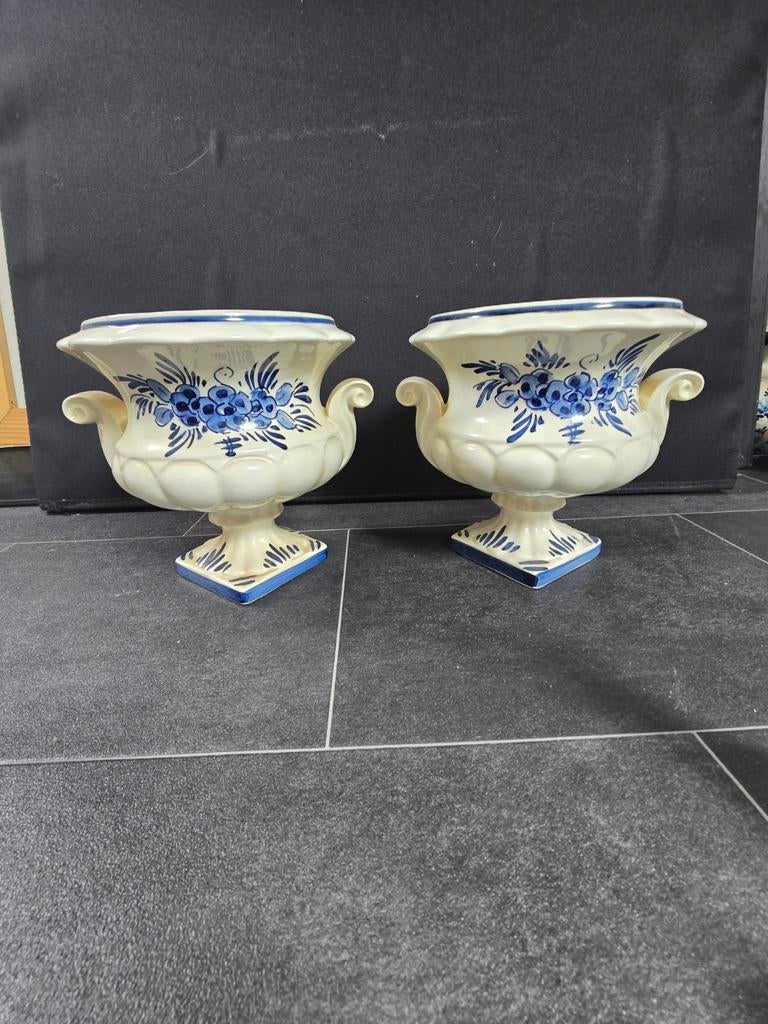 Delfts Blauw bloempotje, Tuin en Terras, Ophalen, Rond, Aardewerk, Minder dan 40 cm