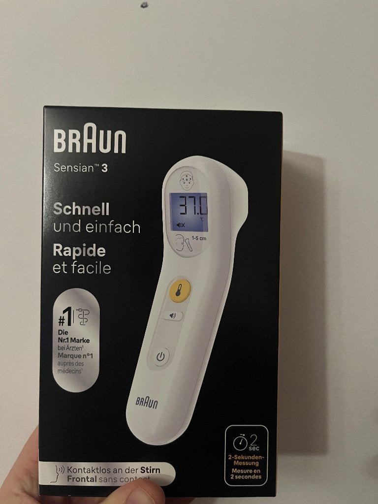 Braun Voorhoofdthermometer Sensian 3, Ophalen of Verzenden, Nieuw, Overige typen