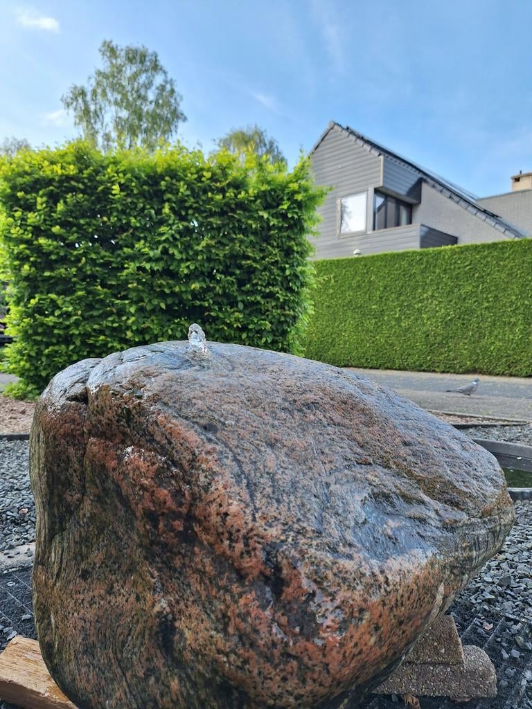 Zeer zware grote natuurstenen fonteinkei / waterornamemt, Tuin en Terras, Waterpartijen en Fonteinen, Ophalen, Gebruikt, Hardsteen