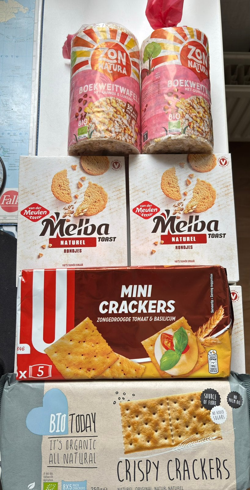 LU Crackers Melba toast Zonnatura wafels AH suiker pinda's, Ophalen