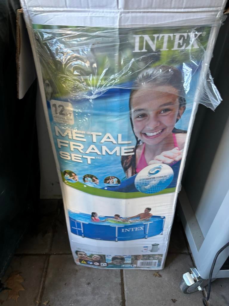 Intex Zwembad 366x76 cm met filterpomp, Ophalen, Gebruikt, Minder dan 80 cm, Rond