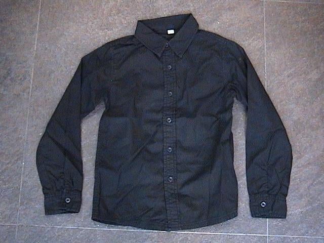 Zwart hemd met lange mouwen voor jongen maat 122 128, Ophalen of Verzenden, Gebruikt, Jongen, Shirt of Longsleeve