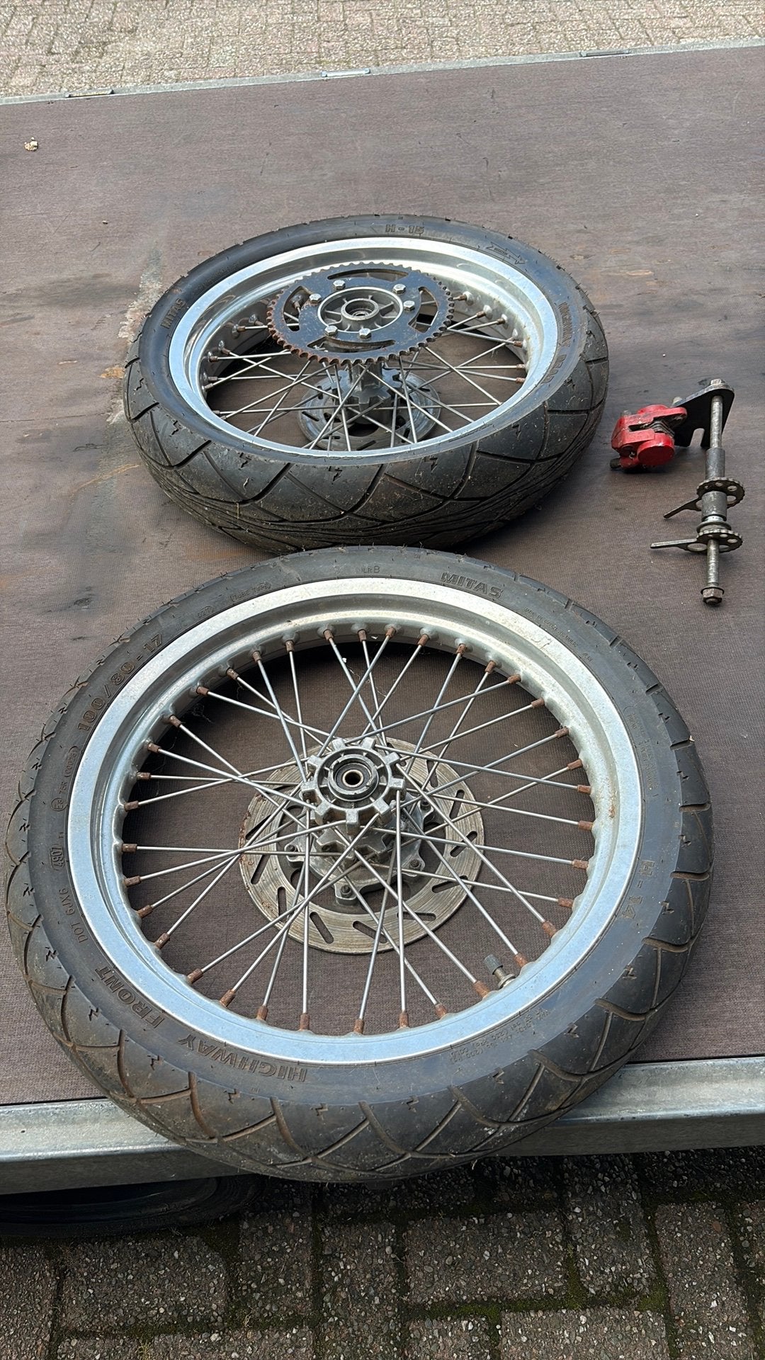 Set Supermotard wielen 17 inch Aprilia Sx /Gilera Gsm/Senda, Motoren, Ophalen of Verzenden, Senda, Sx 50, Gsm
