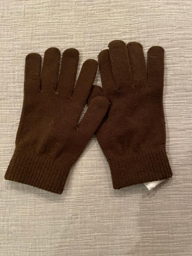Bruine gebreide dames handschoenen maat S/M, Ophalen of Verzenden