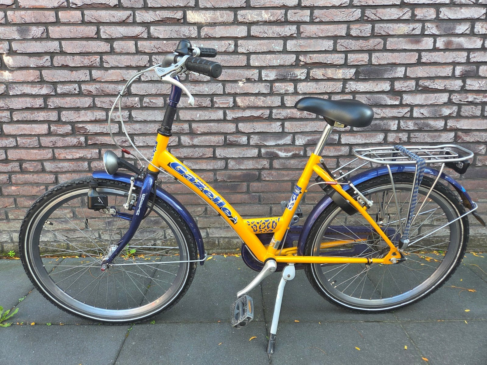 Gazelle fiets - Geel/Blauw - Goede staat, Gebruikt, Velgrem, Versnellingen, Ophalen of Verzenden