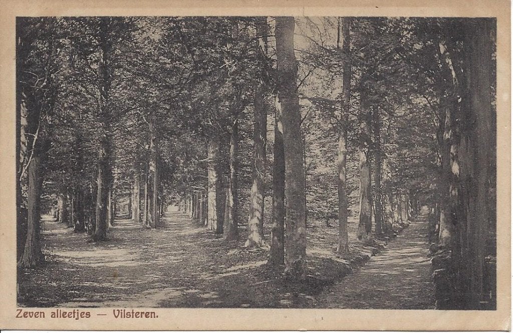 Vilsteren (Ov.) Zeven Alleetjes, gelopen 1928, Ophalen of Verzenden, 1920 tot 1940, Gelopen, Overijssel