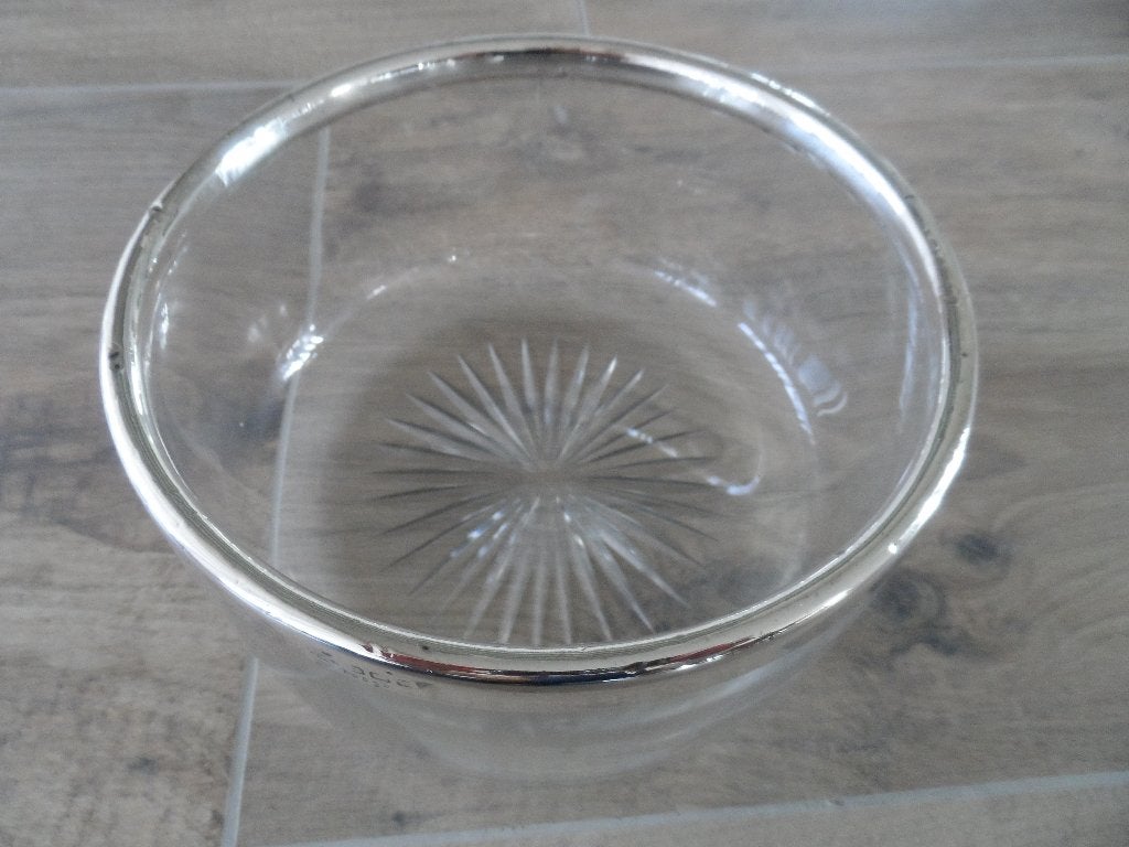Schaal met zilveren rand - Engels 925 - €25,00., Antiek en Kunst, Ophalen of Verzenden, Zilver