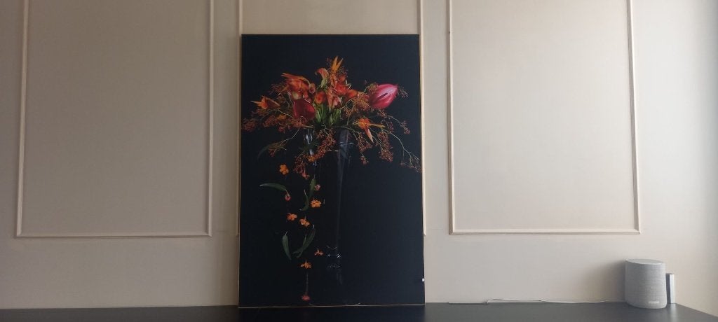 Vaas met bloemen voor ArtFrame met aluminiumframe 80x120 cm, Ophalen, Nieuw, Schilderij, 75 tot 100 cm
