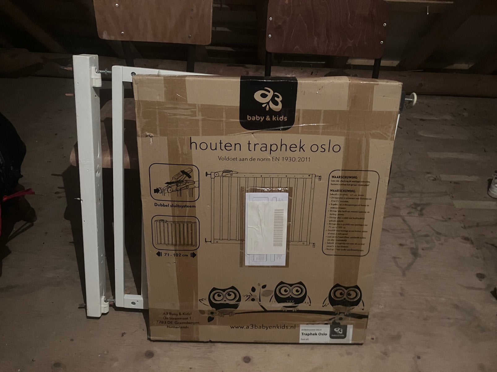 Nieuw - Traphekje Fenss Oslo verstelbaar wit, Ophalen, Nieuw, Hout