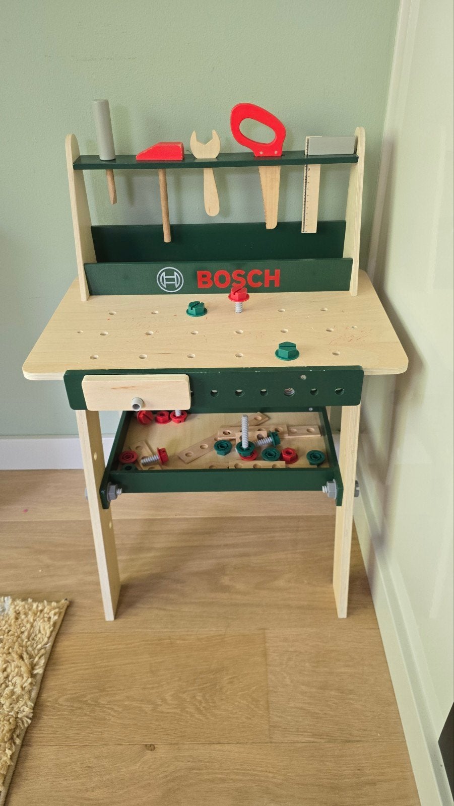 Houten Bosch werkbank voor kinderen met gereedschap, Ophalen, Gebruikt, Bouwen