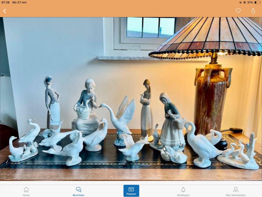 Lladro beeldjes met ganzen - 6 grote en 11 kleine, Ophalen, Zo goed als nieuw, Dier