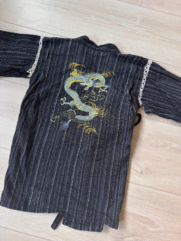 Jinbei Japanse kinderkimonojas met draak, maat 130, Overige typen, Jongen of Meisje, Ophalen of Verzenden, Zo goed als nieuw