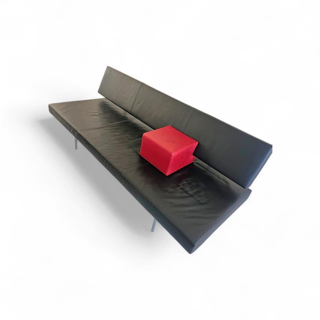 Martin Visser BR 02.7 Sofa / 't Spectrum, zwart leer, Ophalen of Verzenden