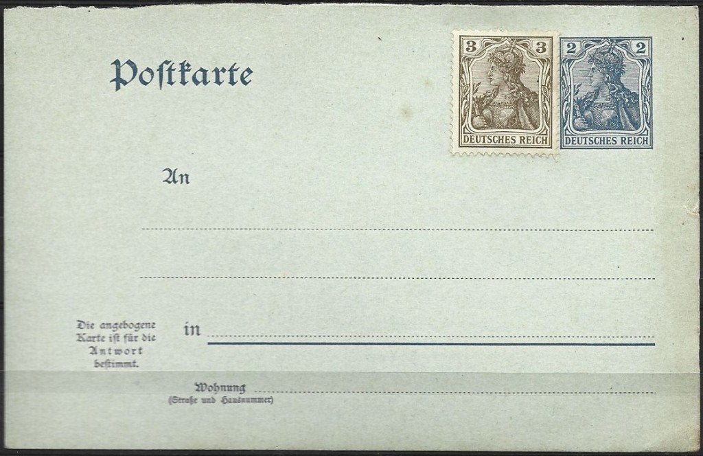 Postkarte Deutches Reich, Postzegels en Munten, Ophalen of Verzenden, Duitse Keizerrijk, Postfris