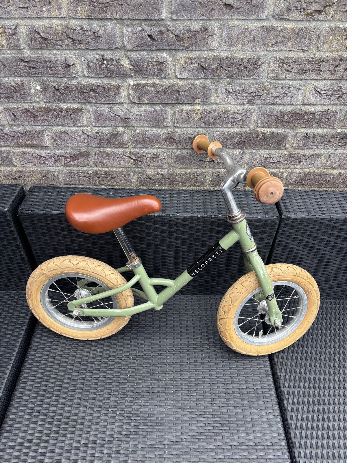 Veloretti loopfiets groen - perfect voor de kleintjes!, Ophalen of Verzenden, Gebruikt, Minder dan 16 inch