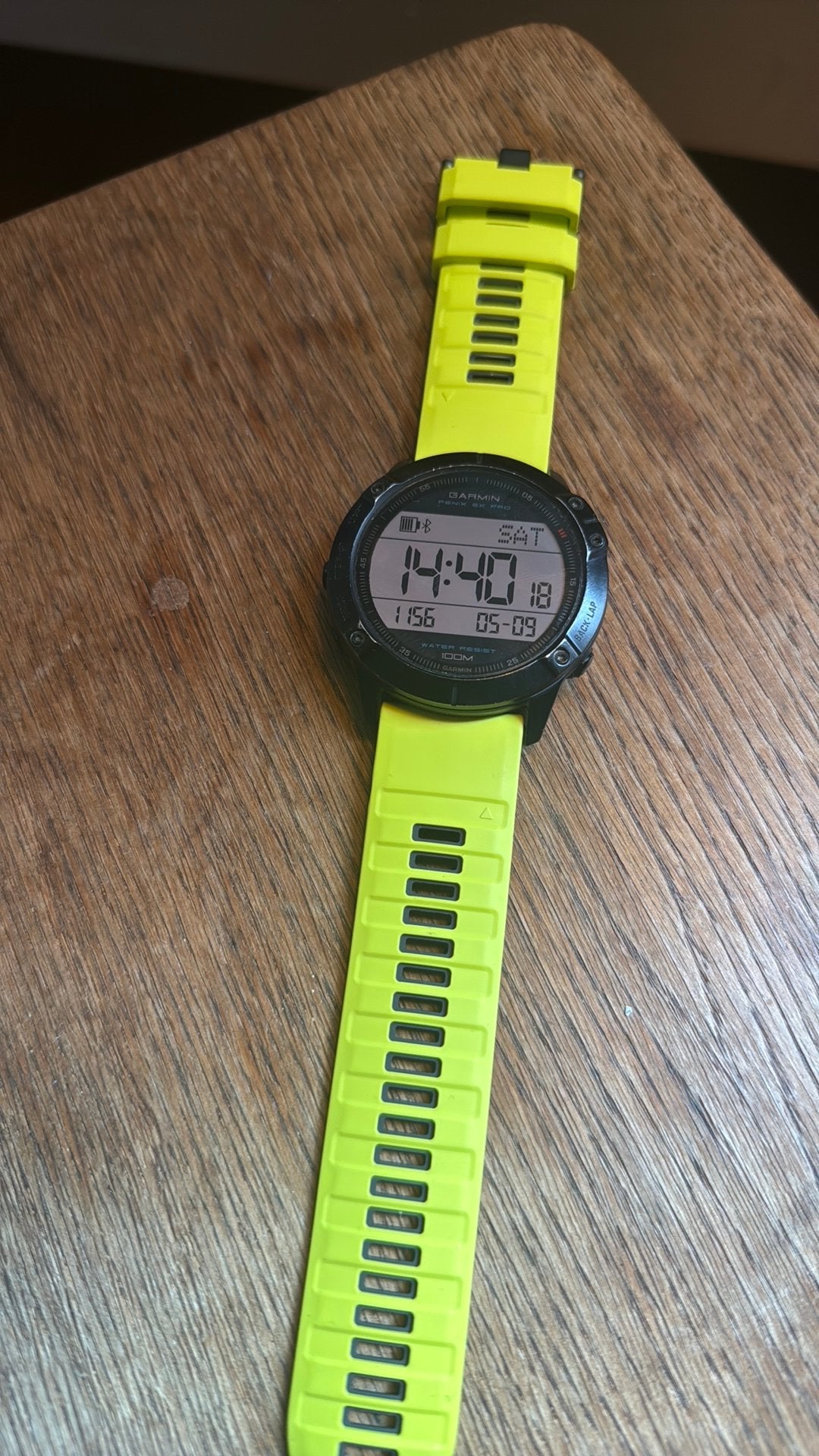 Garmin Fenix 6XPRO - Geel sporthorloge met GPS, Geel, Ophalen of Verzenden, Waterdicht, Afstand