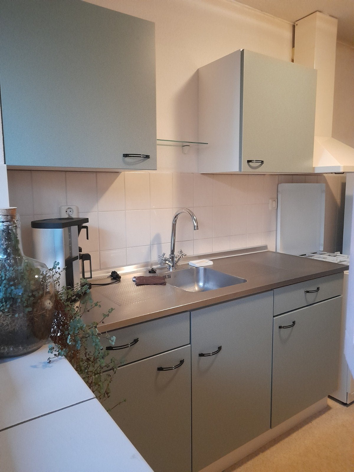 Keuken Keller met gasfornuis, zonder koelkast, Ophalen, Gebruikt, Staal of Rvs, Enkelwandige keuken