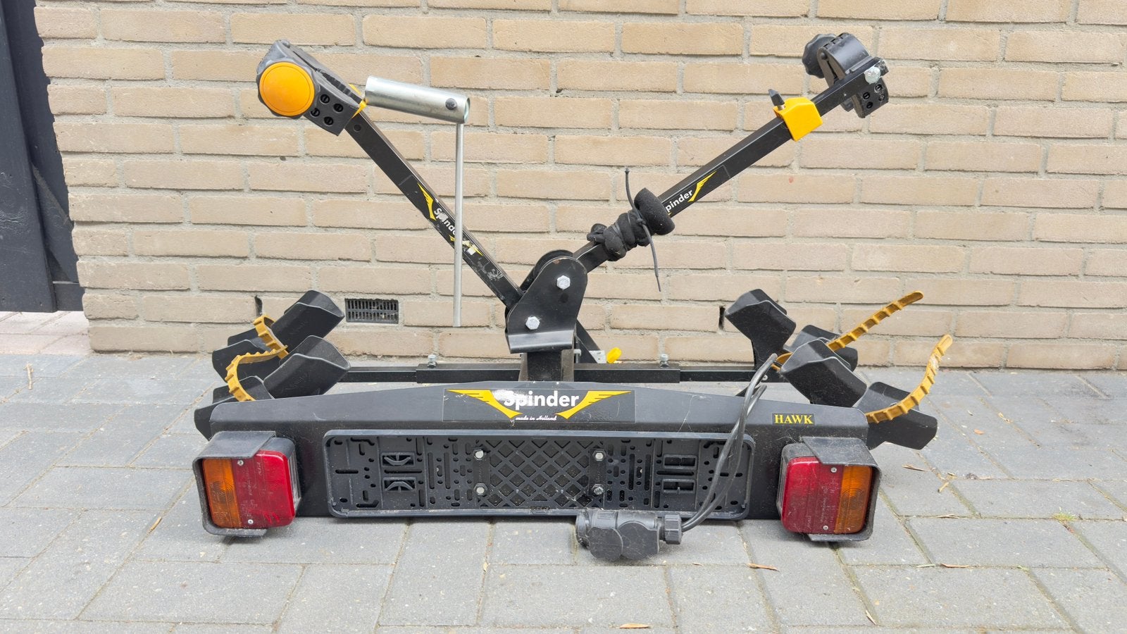 Spinder Hawk fietsendrager, Ophalen, 2 fietsen, Gebruikt, Trekhaakdrager