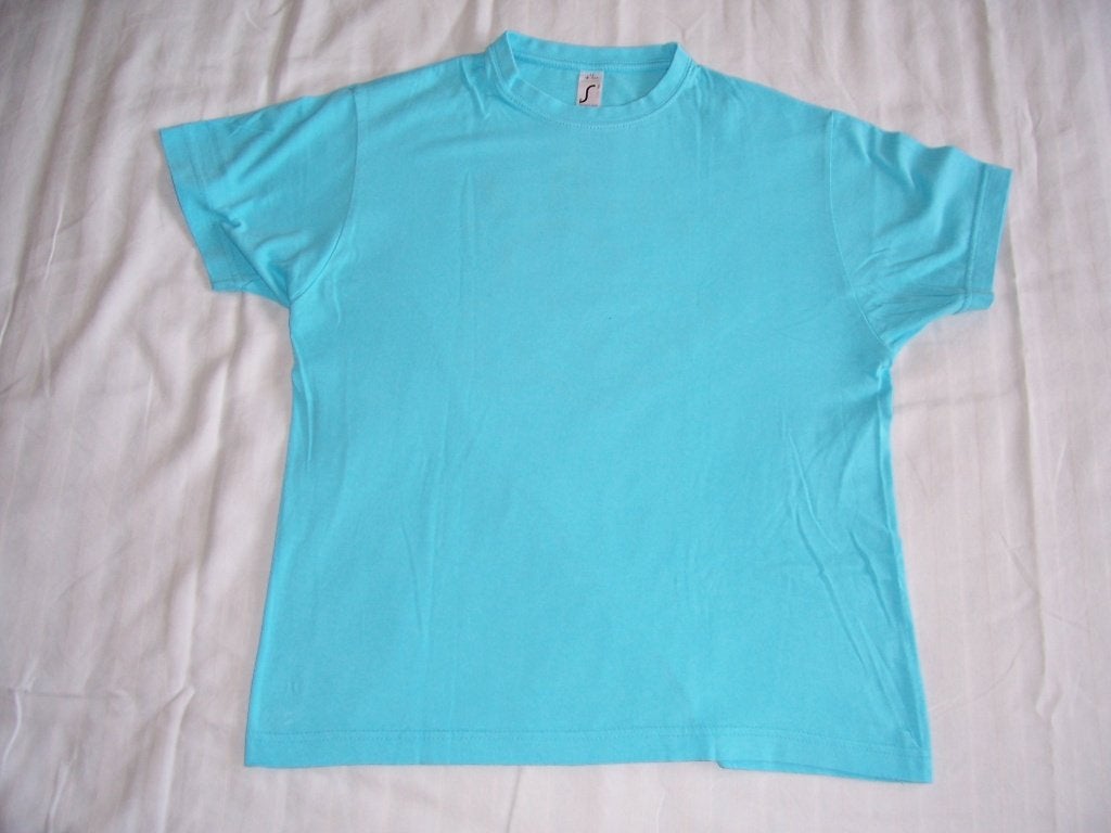 Mooi blauw shirt korte mouw maat 146/152 met hondje, Ophalen of Verzenden, Zo goed als nieuw, Jongen of Meisje, Shirt of Longsleeve