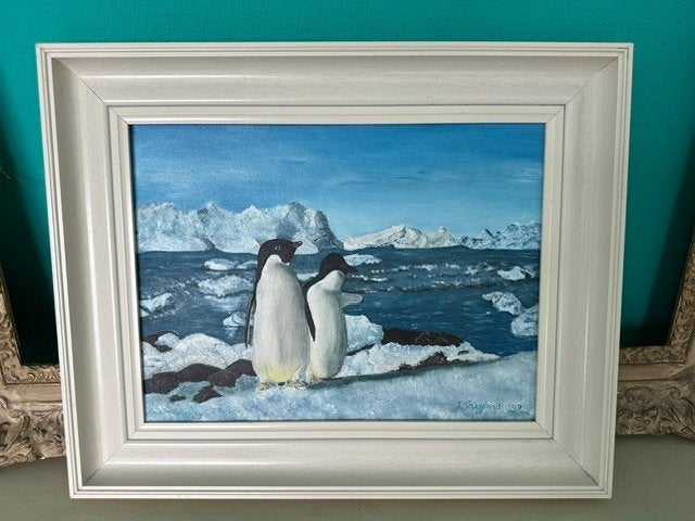 schilderij met lijst B = 51 cm  H = 41 cm J Treffers '93, Ophalen, Overige stijlen, Overige onderwerpen, Overige technieken