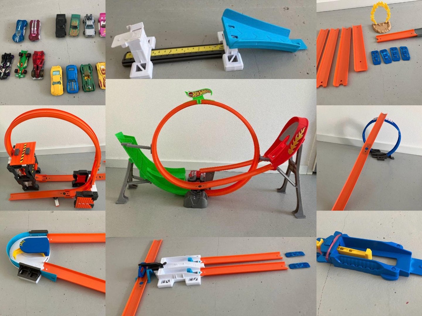 Hot Wheels Track Builder Stunt Sets & 15 Auto's - Compleet!, Ophalen, Zo goed als nieuw