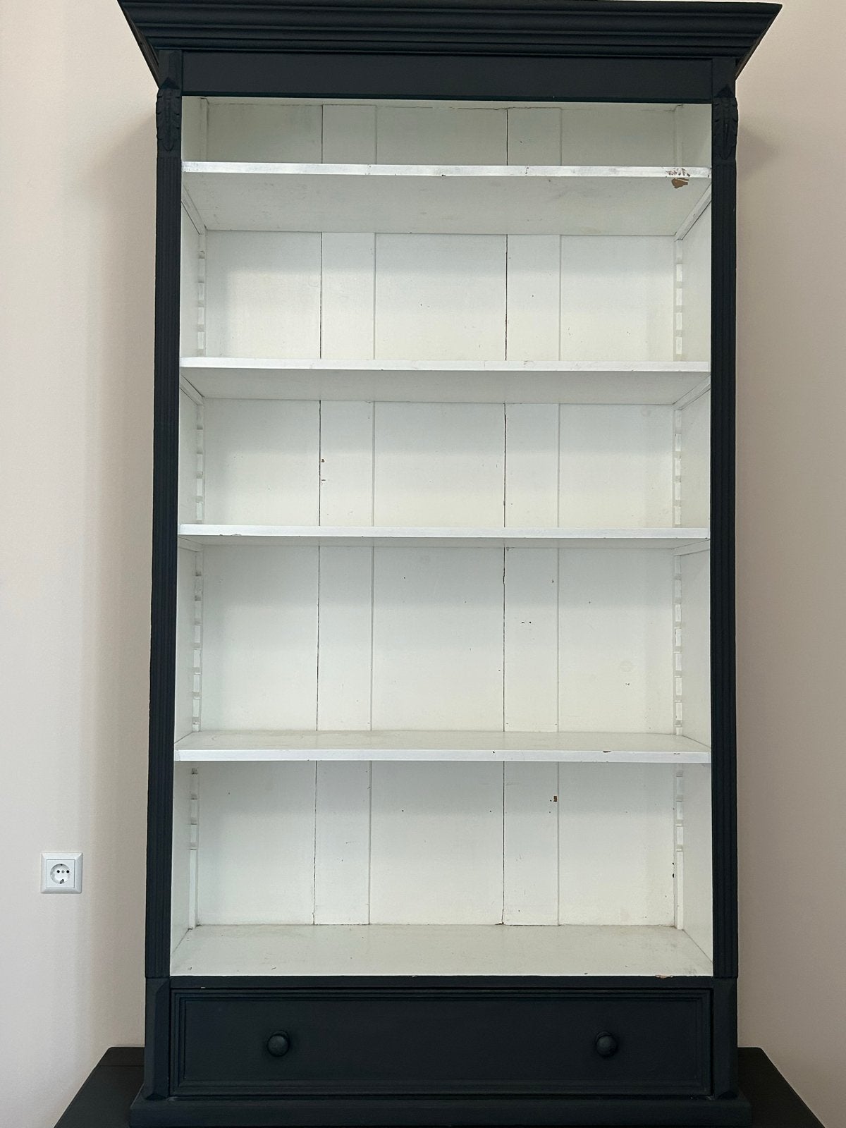 Zwarte Boekenkast met Lade - Hoogte 191 cm, Huis en Inrichting, Ophalen, Gebruikt, 50 tot 100 cm, Met lade(s)