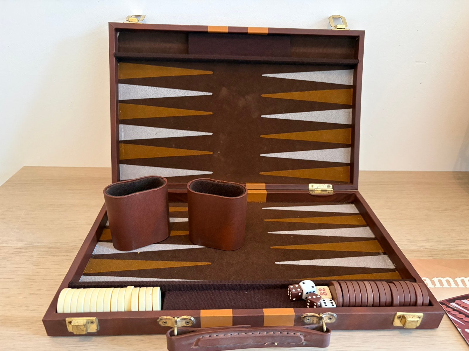 Backgammon in koffer, Ophalen of Verzenden