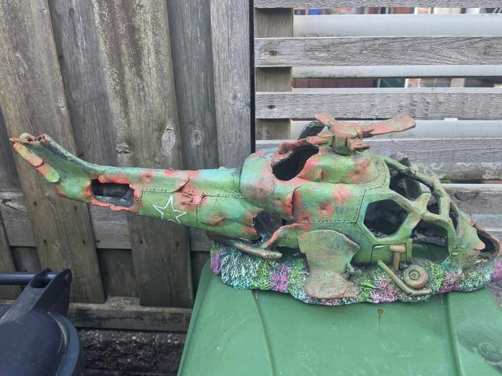 Aquarium decoratie helikopter 68 cm zgan, Dieren en Toebehoren, Ophalen, Zo goed als nieuw