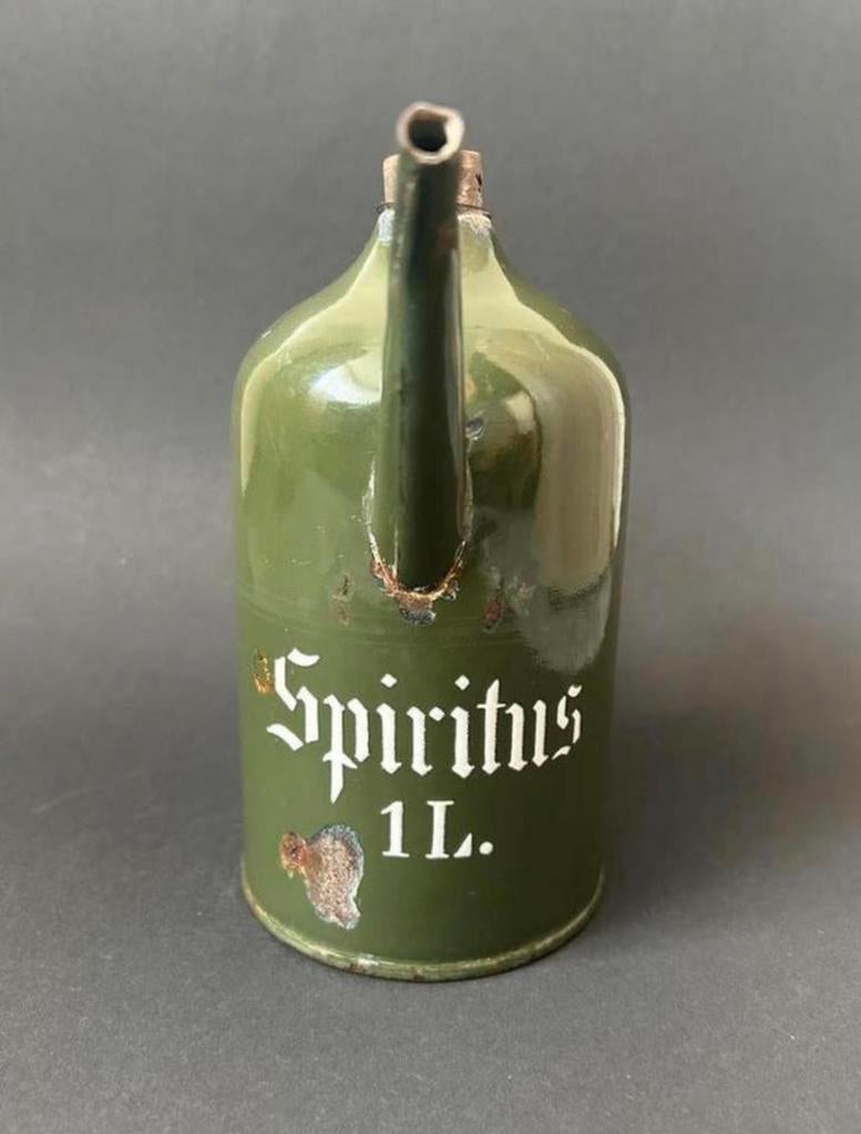 Donker Groen Emaille Spiritus Kan, Antiek en Kunst, Antiek | Emaille, Ophalen of Verzenden