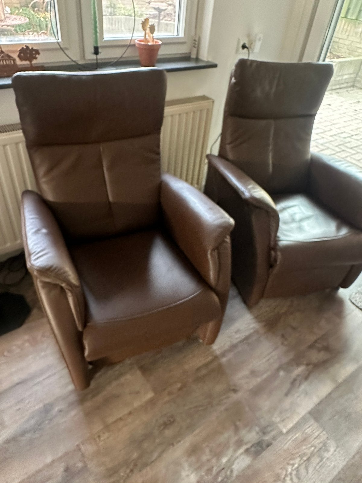 Foto 12 van Prominent leren relaxfauteuils - bruin, elektrisch